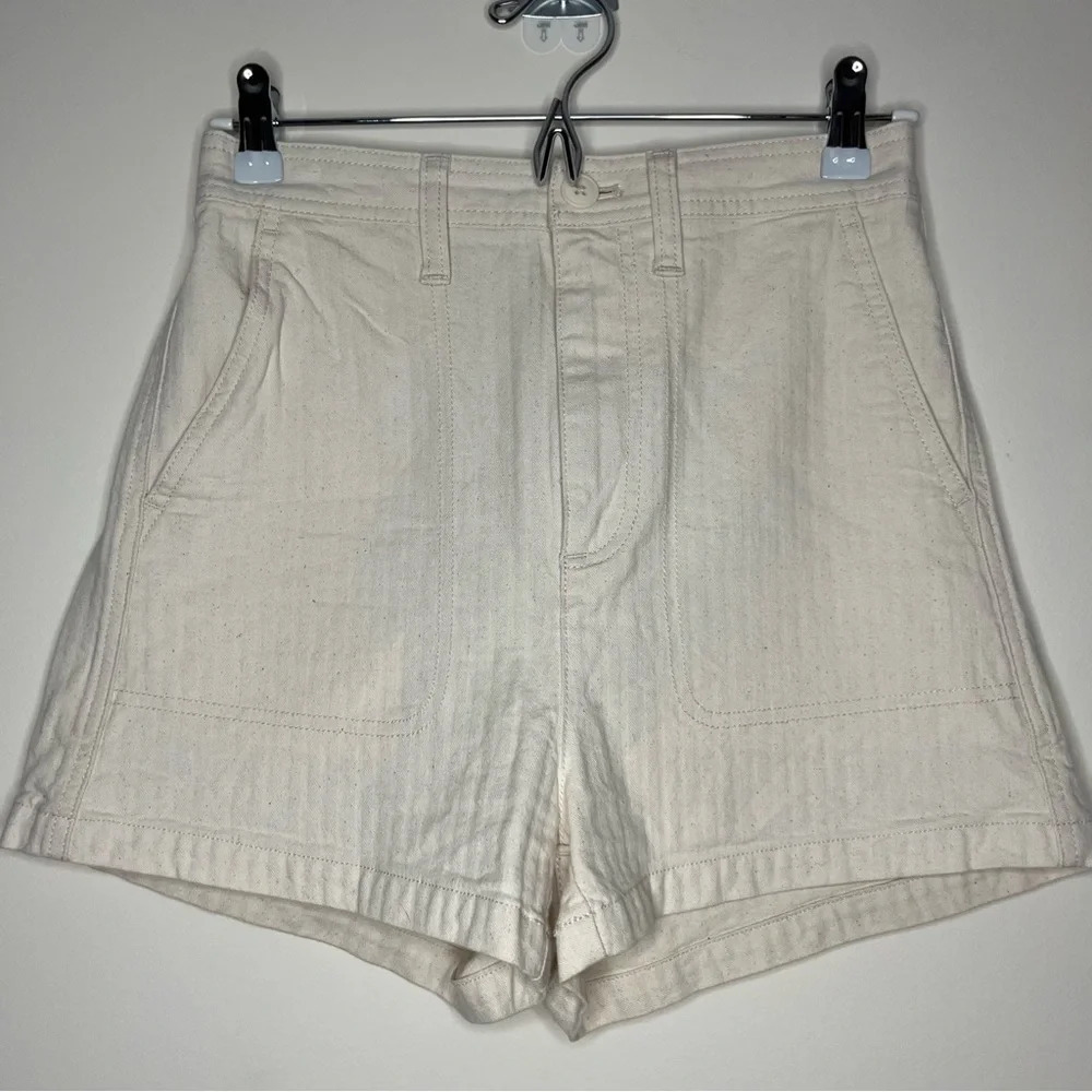 NWOT MADEWELL Cream Woven Camp Summer Shorts